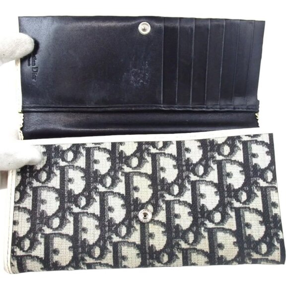 821133AM (V1) Christian Dior Wallet Long Trotter Flap Black PVC - Picture 6 of 13
